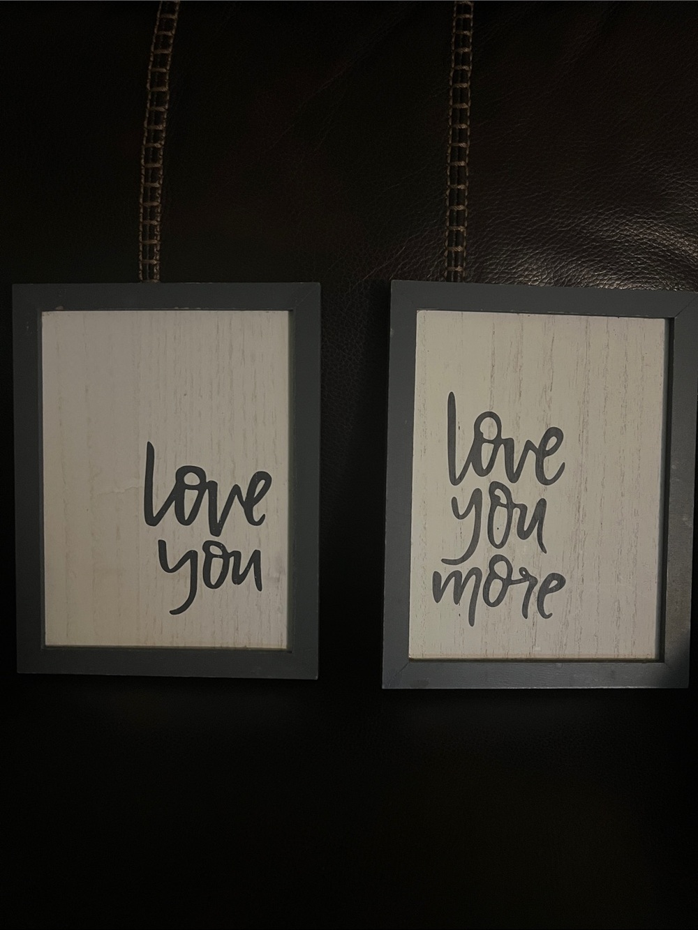 “Love you” and “Love you more” wall art/frames/pictures matching set 7”x9”